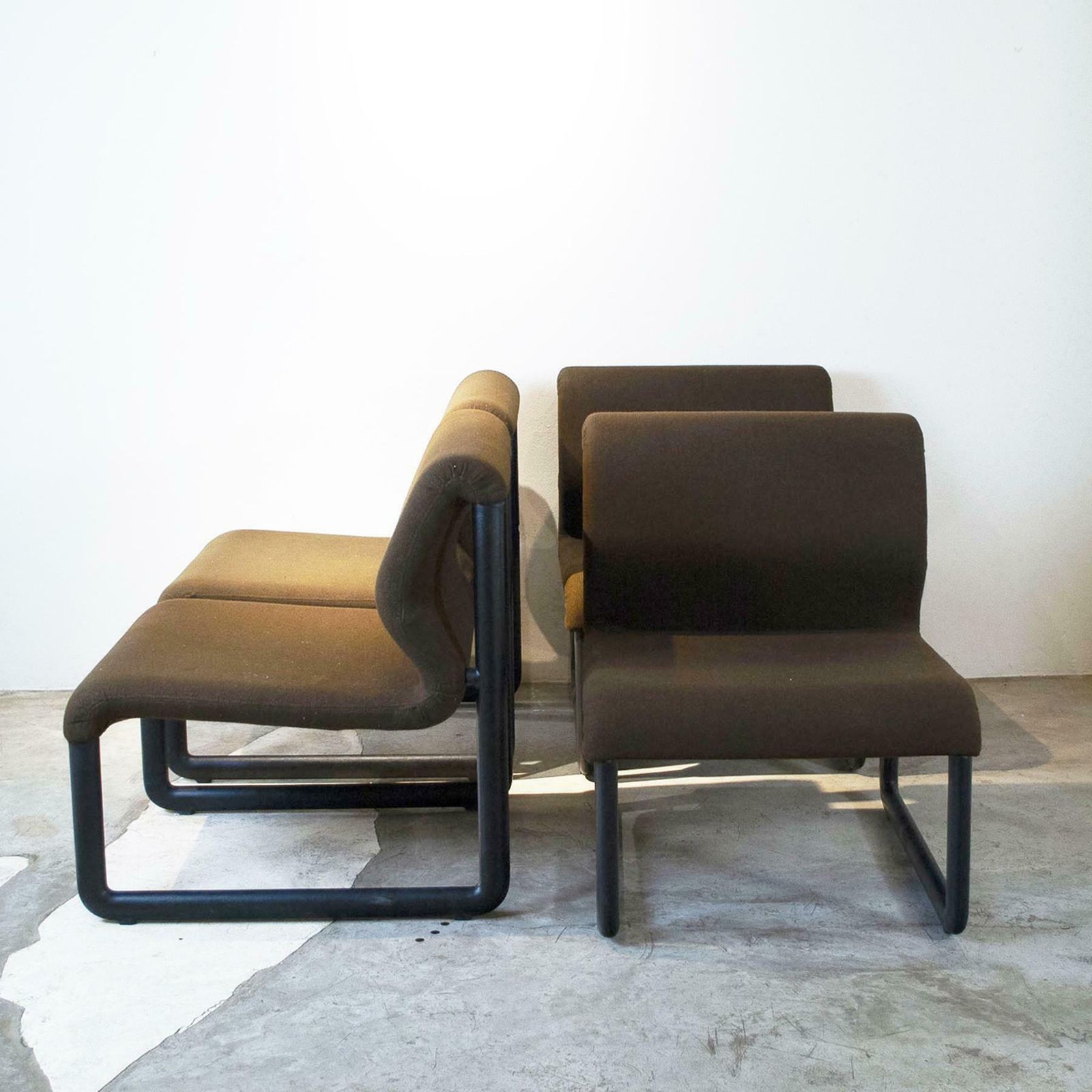 Italian Tecno Set Of Four Armchairs Form 80s photo buy