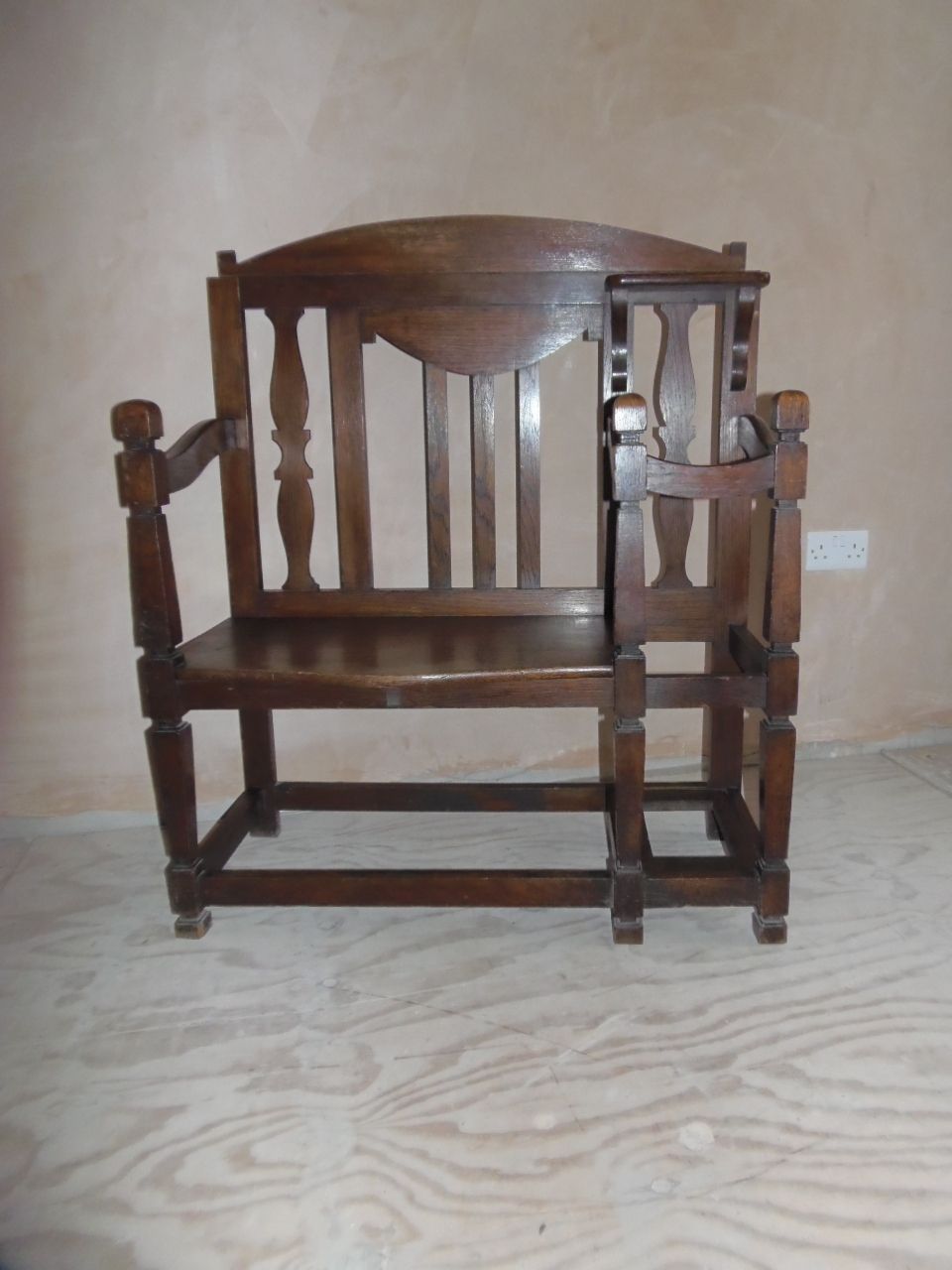 Arts And Crafts Oak Hall Seat And Stand . photo vinterior