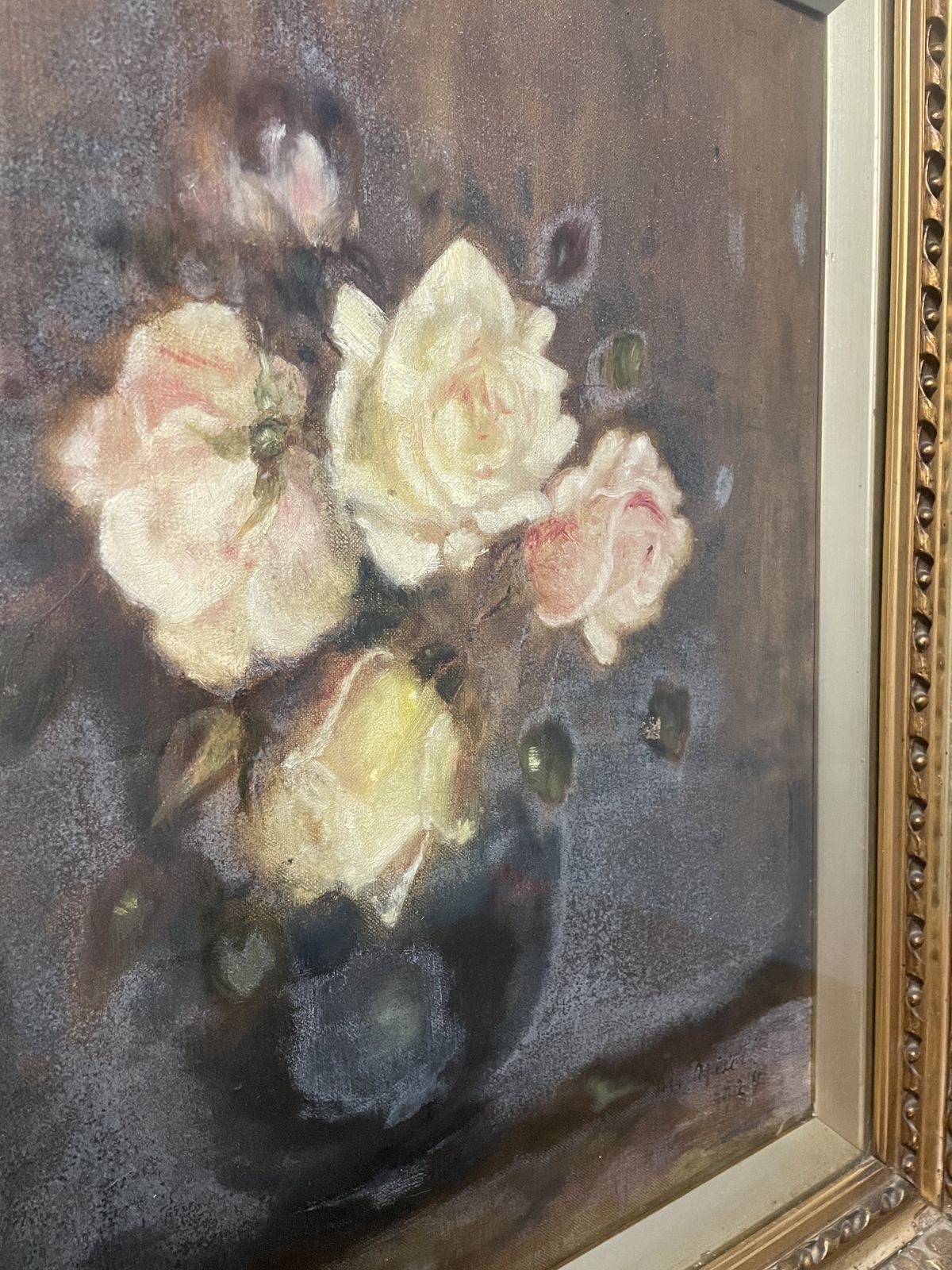 Original Framed Oil Painting , Floral Study Still Life , Signed And Dated 1929 photo 745.0