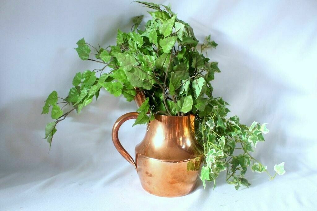 photo vinterior Large French Vintage Hammered Kettle Pot Flower Pot Of Paris Number 10 Stamped