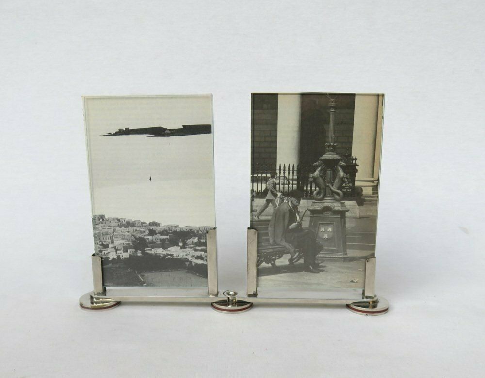 Extraordinary Art Deco Double Picture Frame In Nickel Plating, 1920s