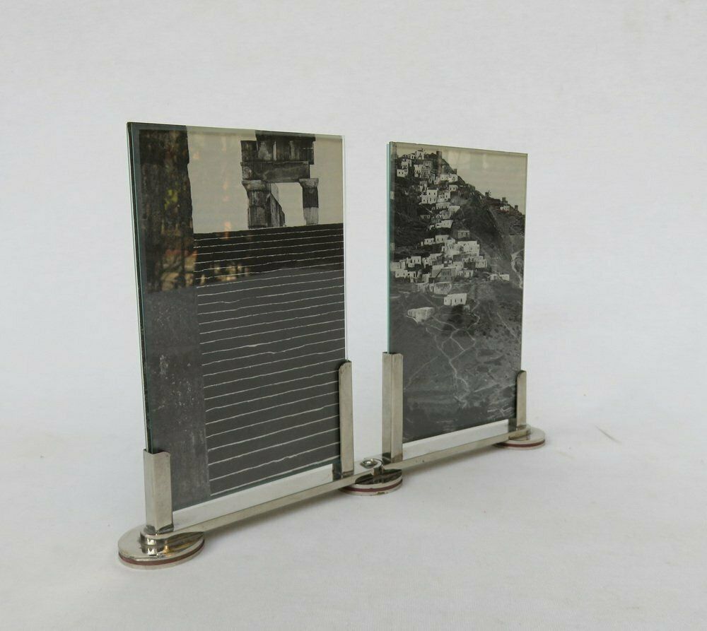 Extraordinary Art Deco Double Picture Frame In Nickel Plating, 1920s photo 1641.35