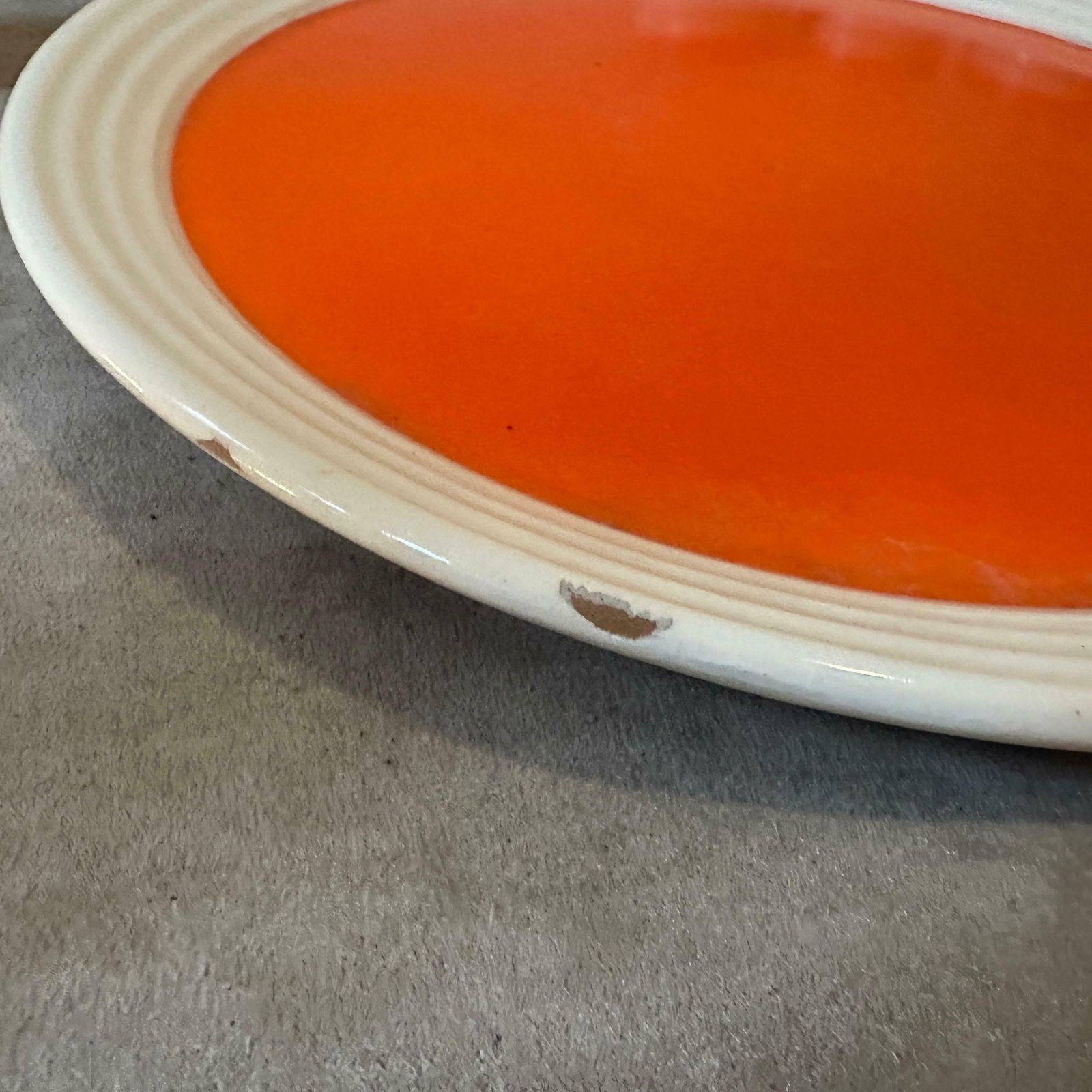 photo for sale 1930s Art Deco Orange And White Ceramic Rosolio Set By Rometti Umbertide