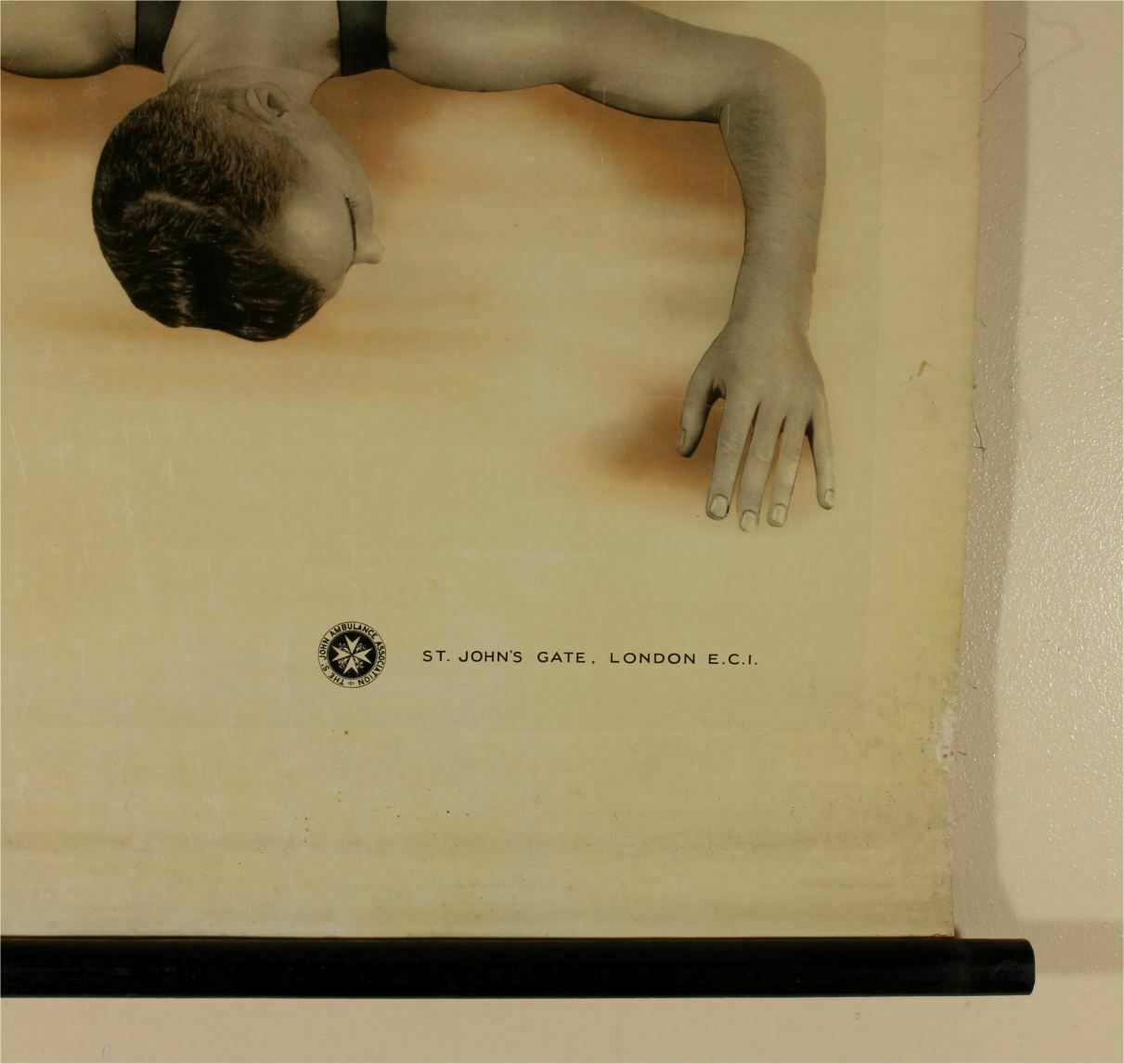 Respiration Medical Body Wall Chart Poster. St John Ambulance. C1940. photo 300.0