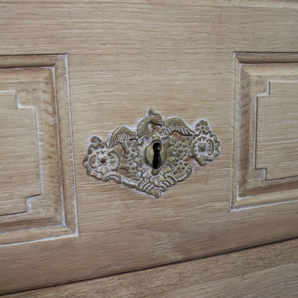 Furniture Antique French Bleached Oak Chest Of Drawers photo