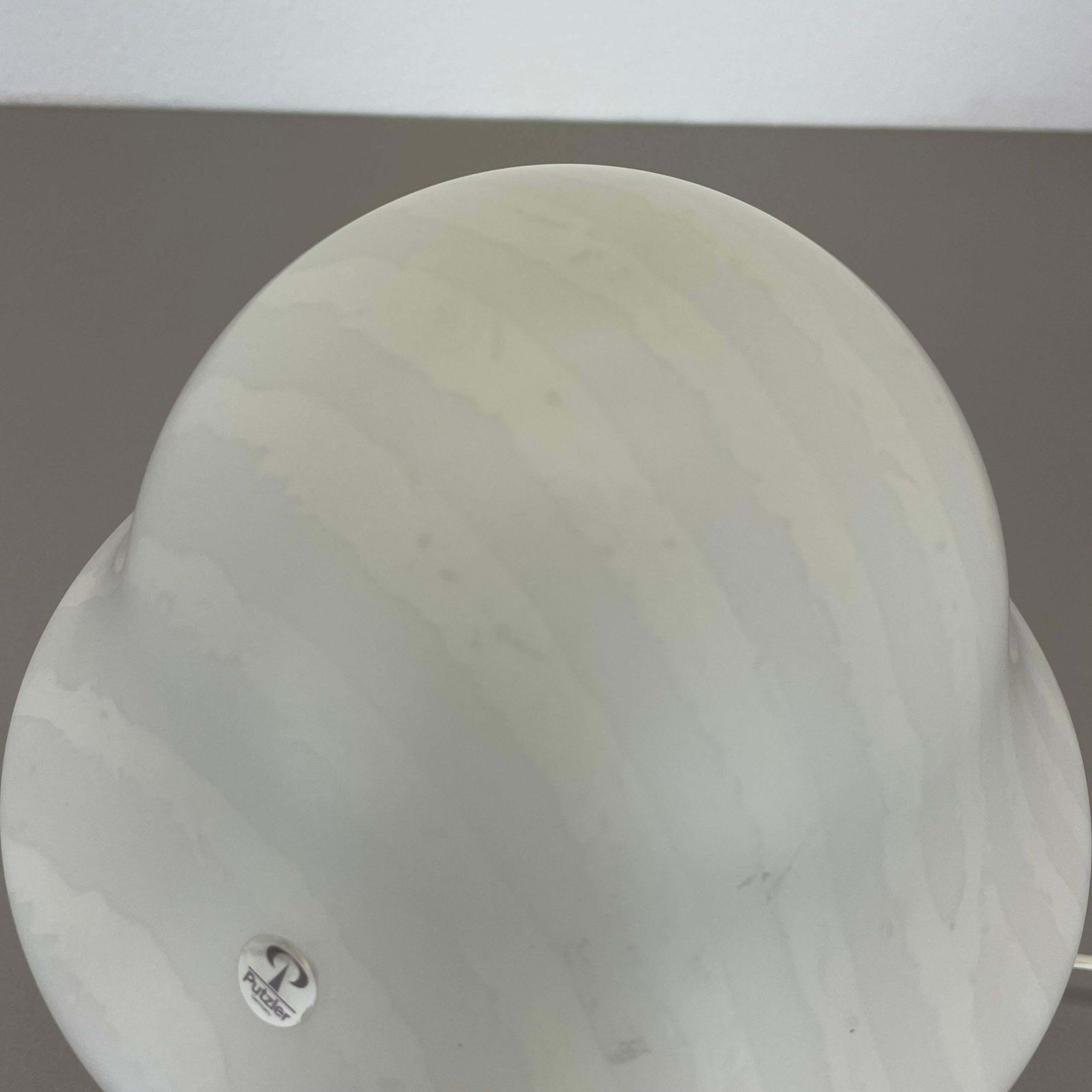 Original Glass Mushroom Zebrano Desk Light By Peill & Putzler Germany 1970s No2 photo vinterior