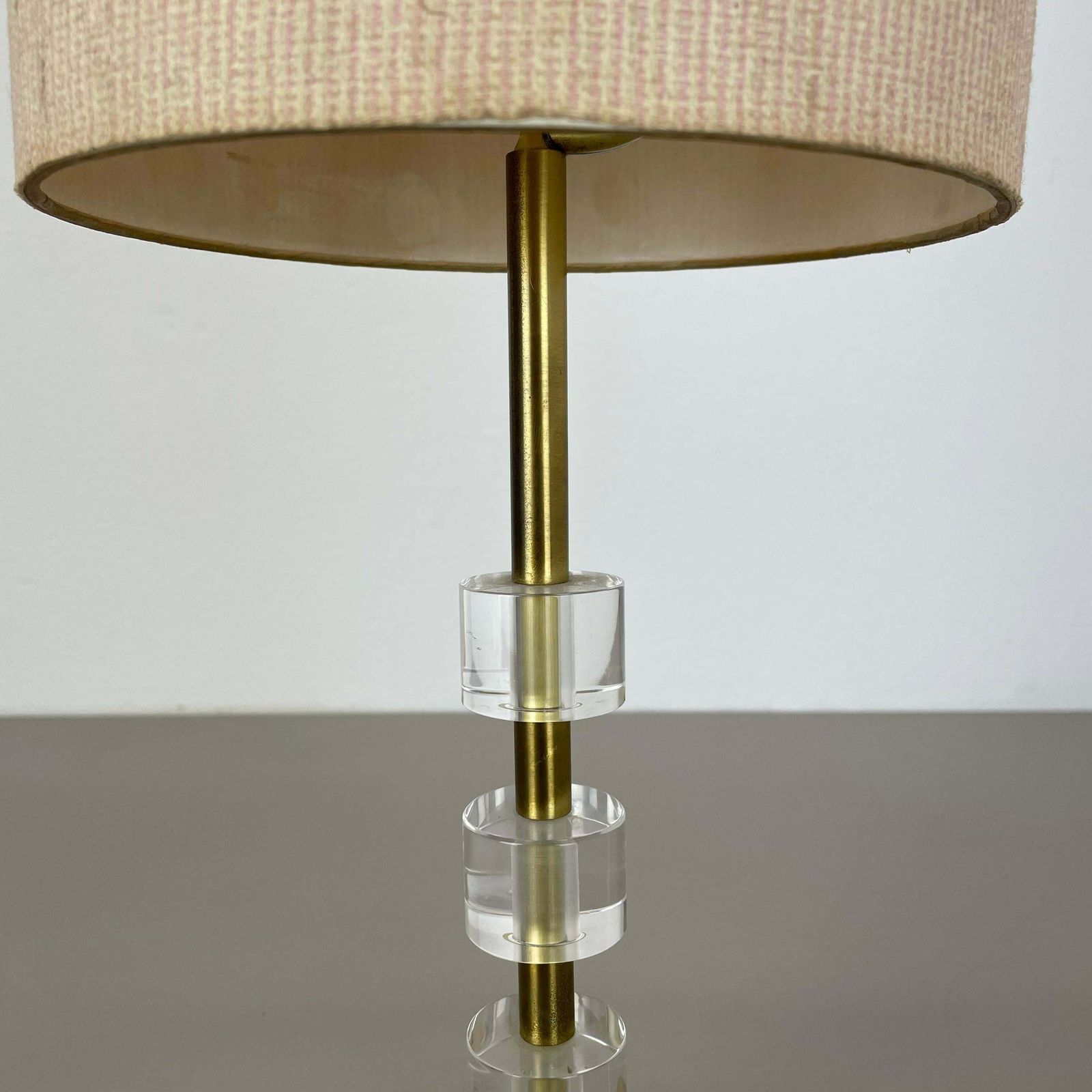 photo buy Postmodern Brass And Acryl Glass Cubic Stilnovo Style Table Light, Italy 1970s