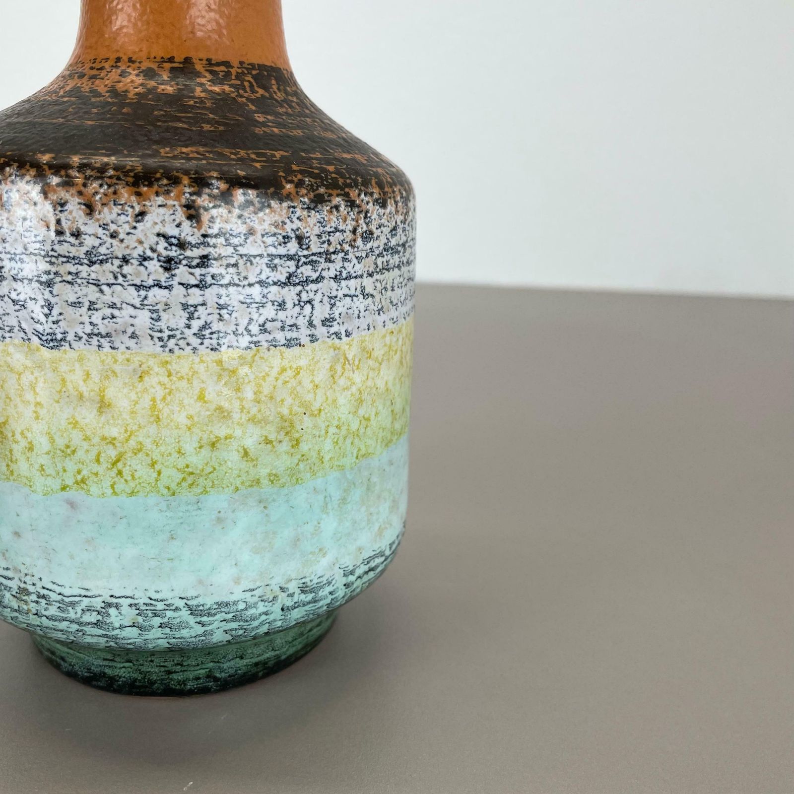 Rare Multicolor Fat Lava Ceramic Vase Veb Haldensleben, Gdr Germany, 1970s photo vinterior
