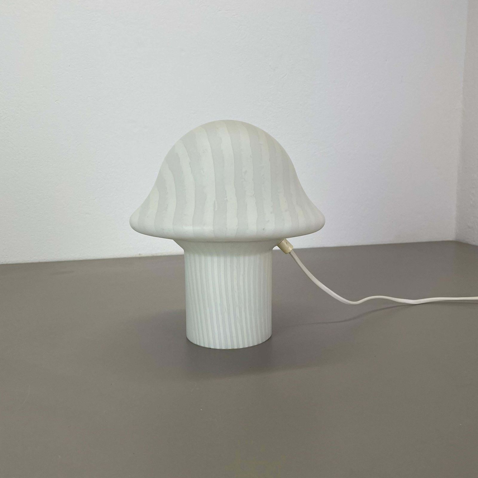 Original Glass Mushroom Zebrano Desk Light By Peill & Putzler, Germany, 1970s photo furniture