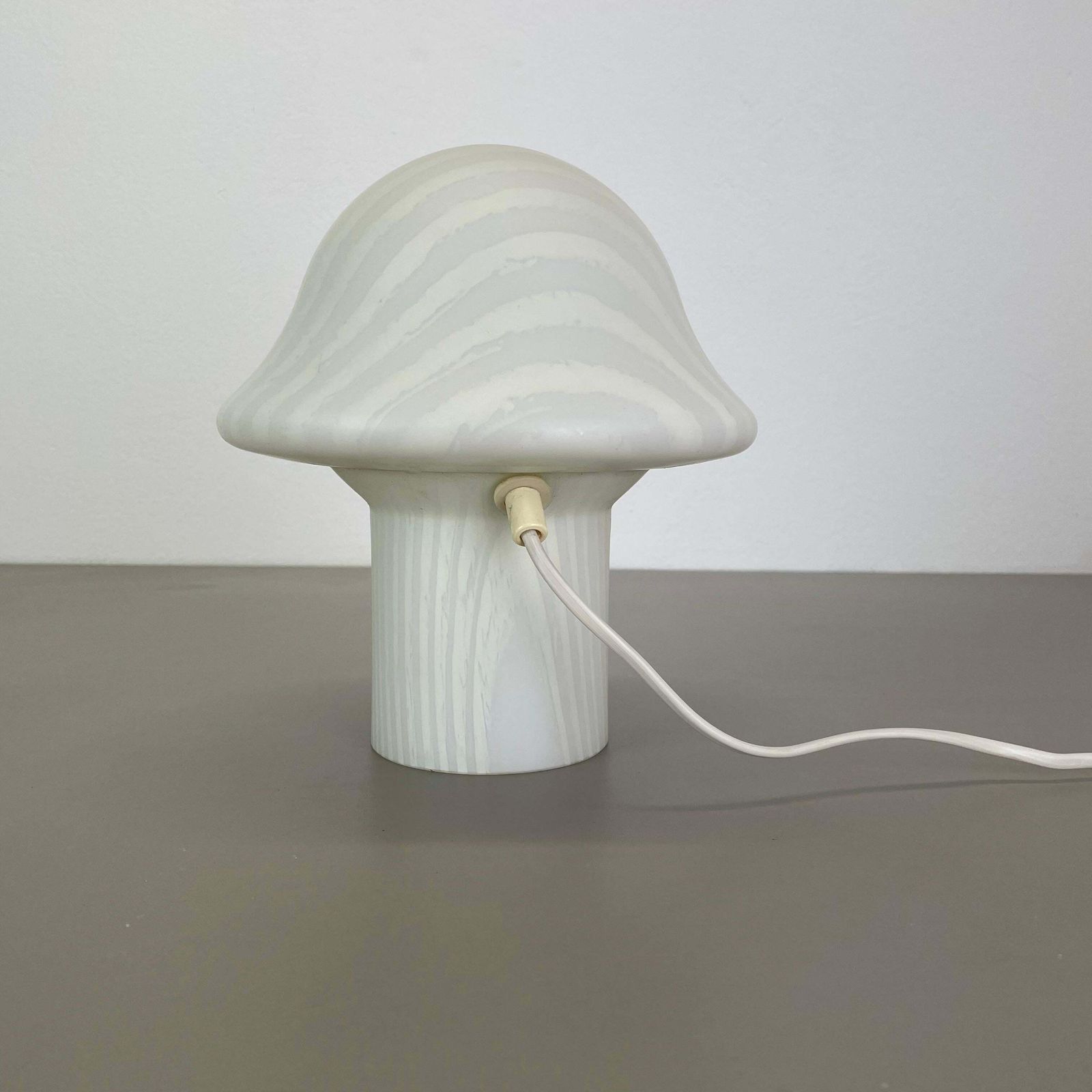 566.0 Original Glass Mushroom Zebrano Desk Light By Peill & Putzler, Germany, 1970s photo
