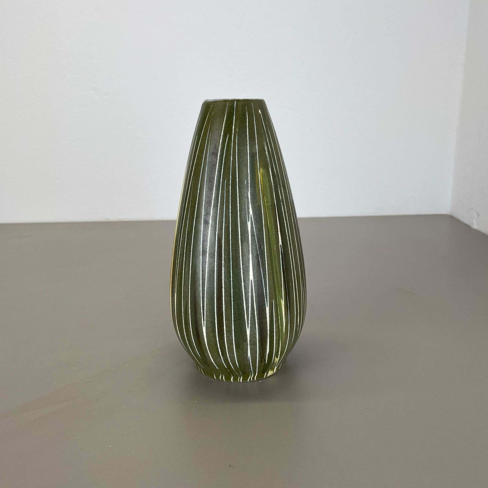 Rare Lovely Pottery Fat Lava "Lines" Vase By übelacker Ceramics, Germany, 1970 photo furniture