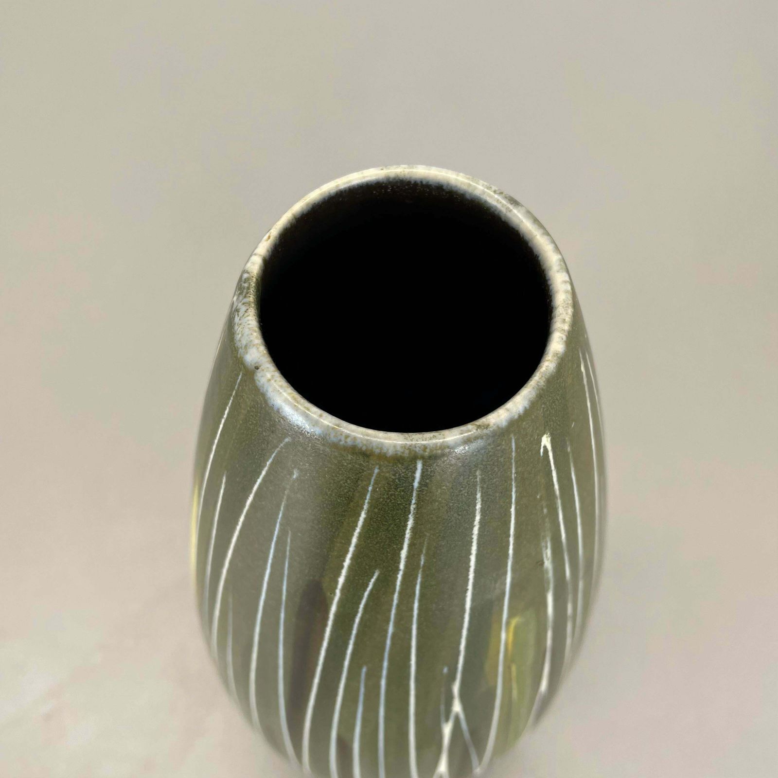 photo for sale Rare Lovely Pottery Fat Lava "Lines" Vase By übelacker Ceramics, Germany, 1970