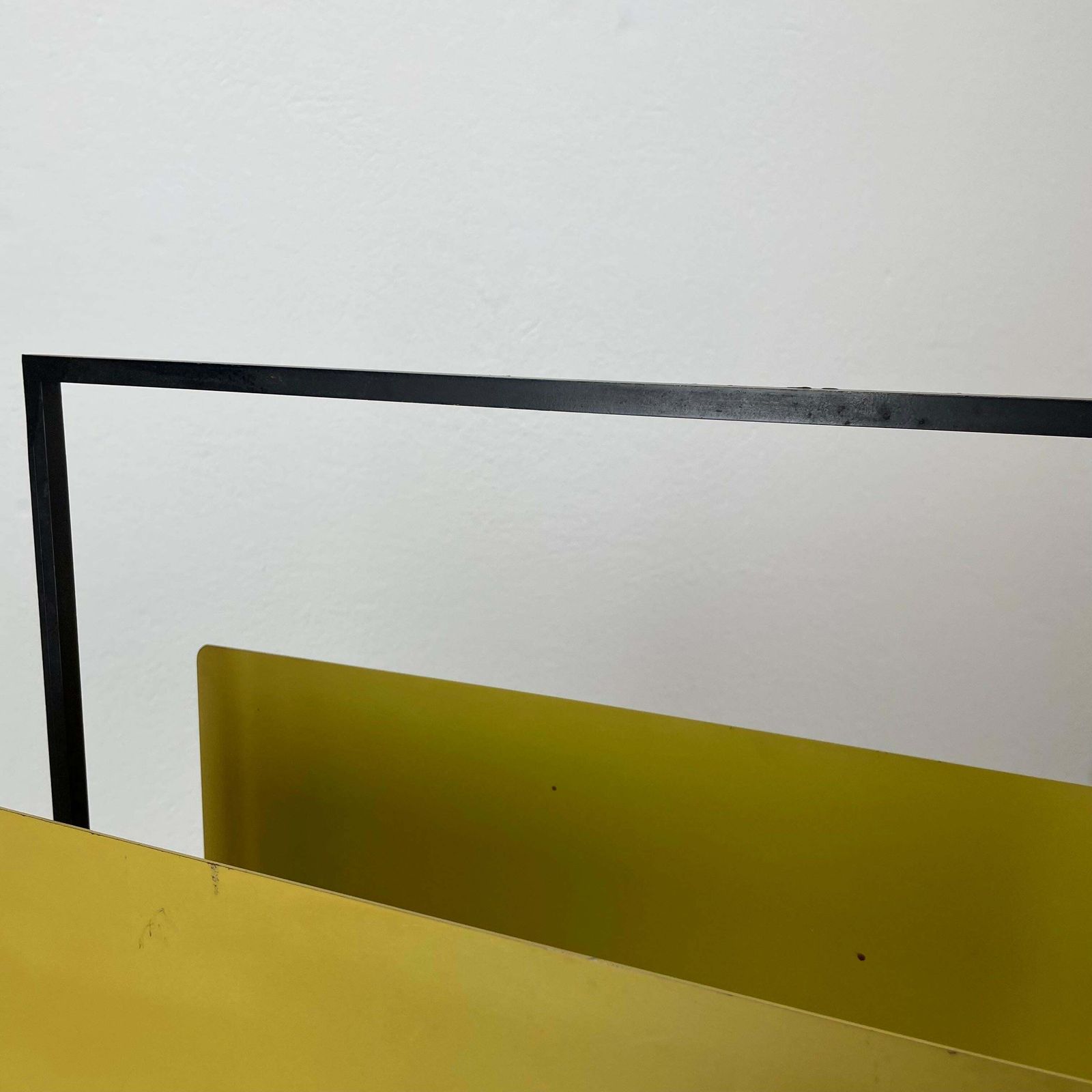 photo furniture Unique Bauhaus Destijl Style Cubic Metal Magazine Holder, Netherlands 1970s