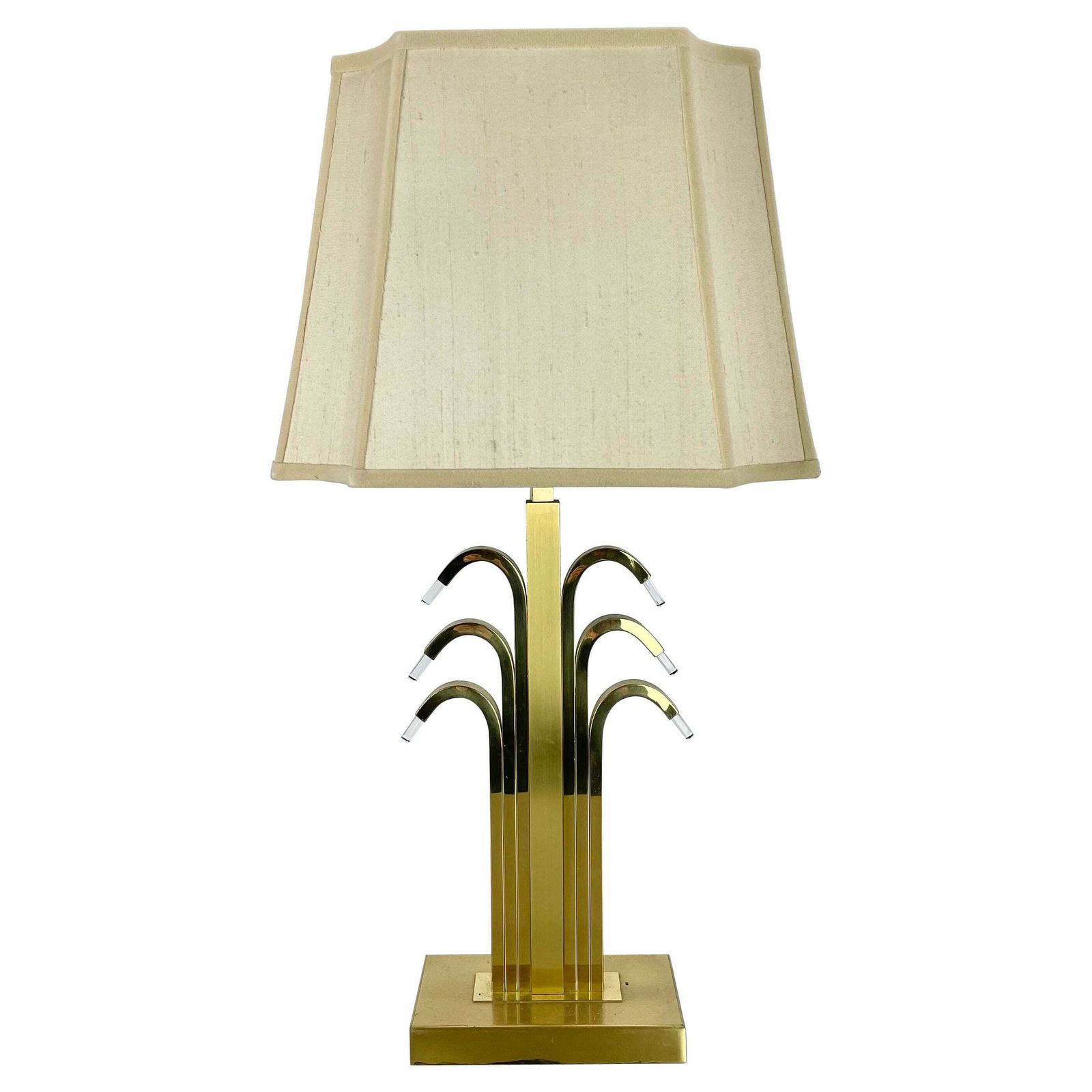 Hollywood Regency Style Brass And Acryl Table Light By Wkr Lights, Germany 1970s