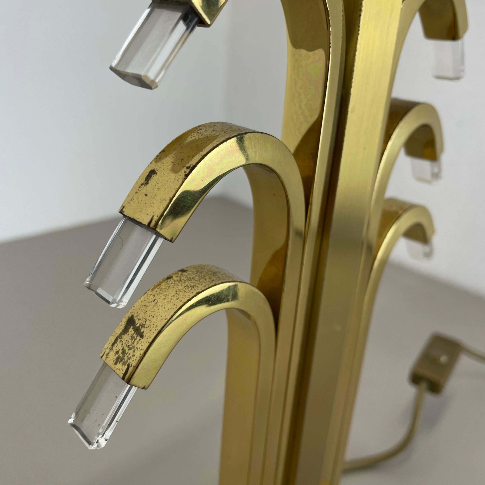 1264.0 Hollywood Regency Style Brass And Acryl Table Light By Wkr Lights, Germany 1970s photo
