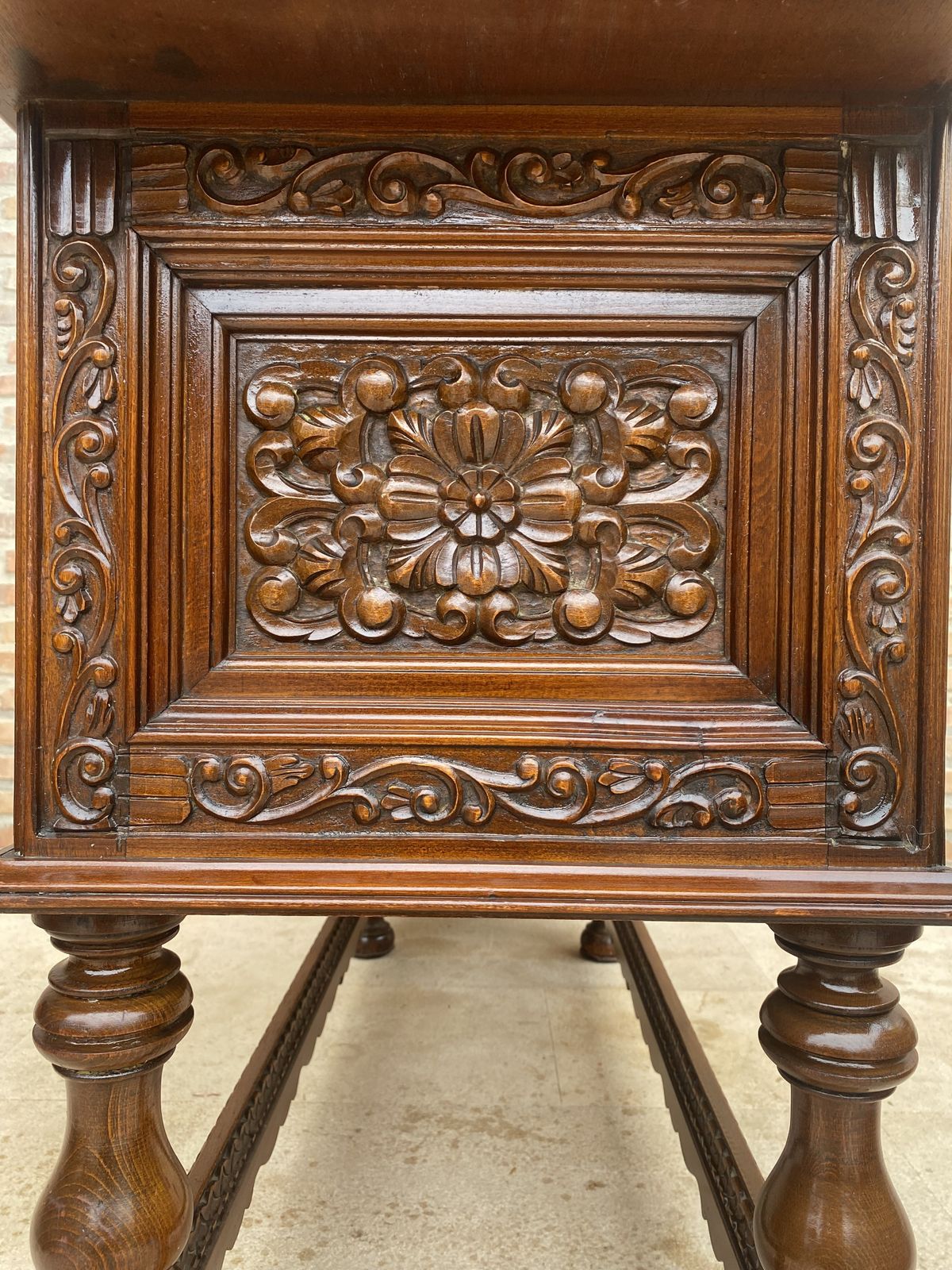 photo buy Spanish Console With Four Carved Drawers And Original Hardware