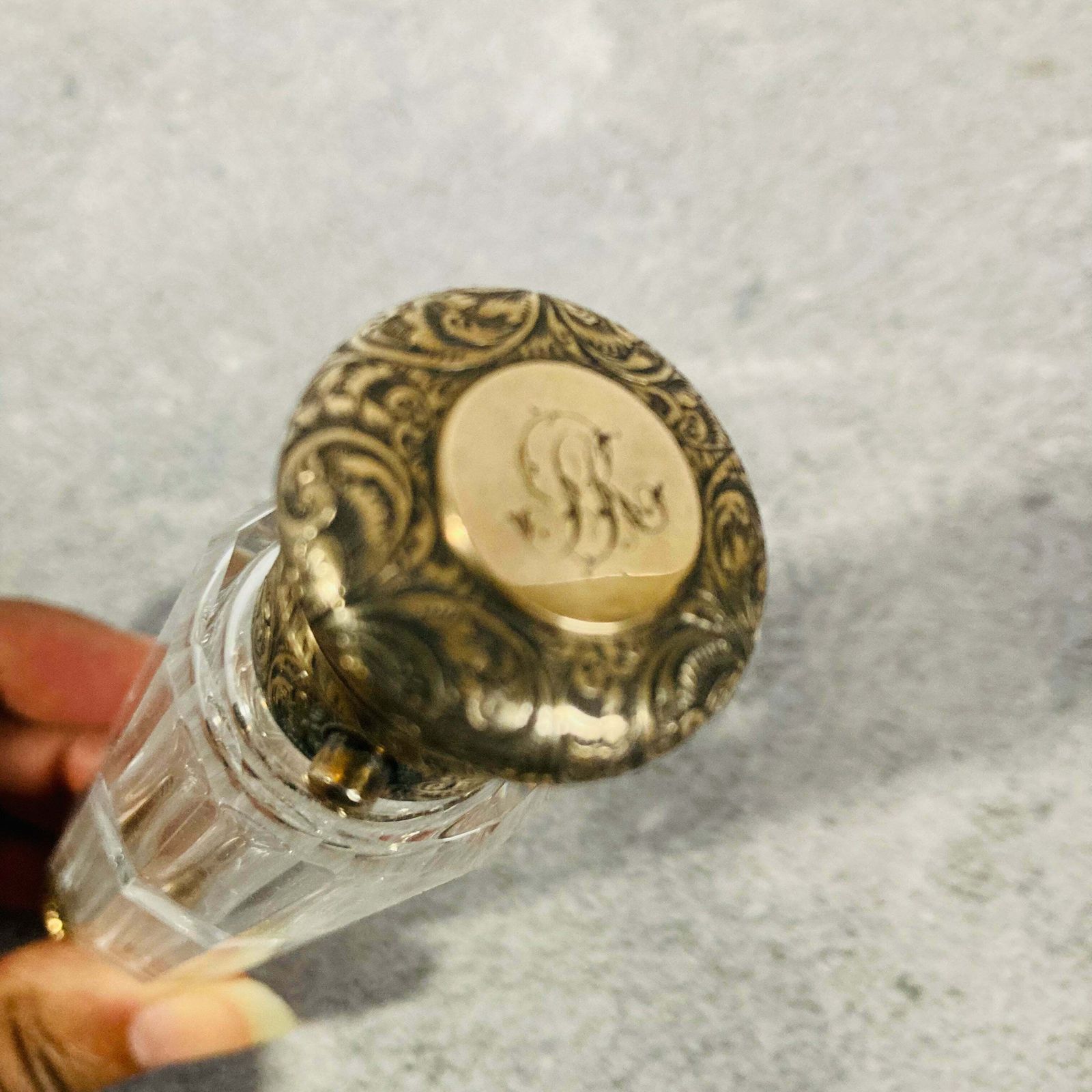 Antique Glass Double Ended Scent Bottle & Vinaigrette photo for sale