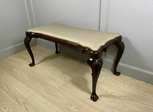Edwardian Long Mahogany Window Seat photo Furniture