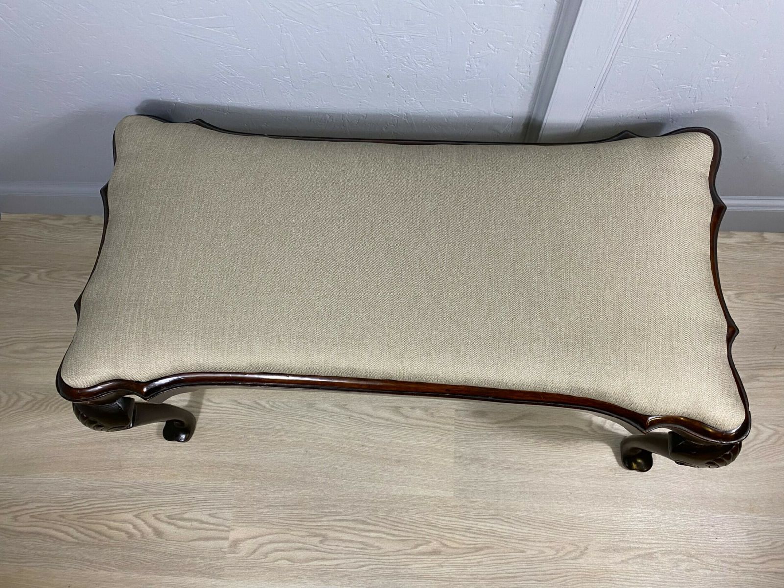 Edwardian Long Mahogany Window Seat photo vinterior