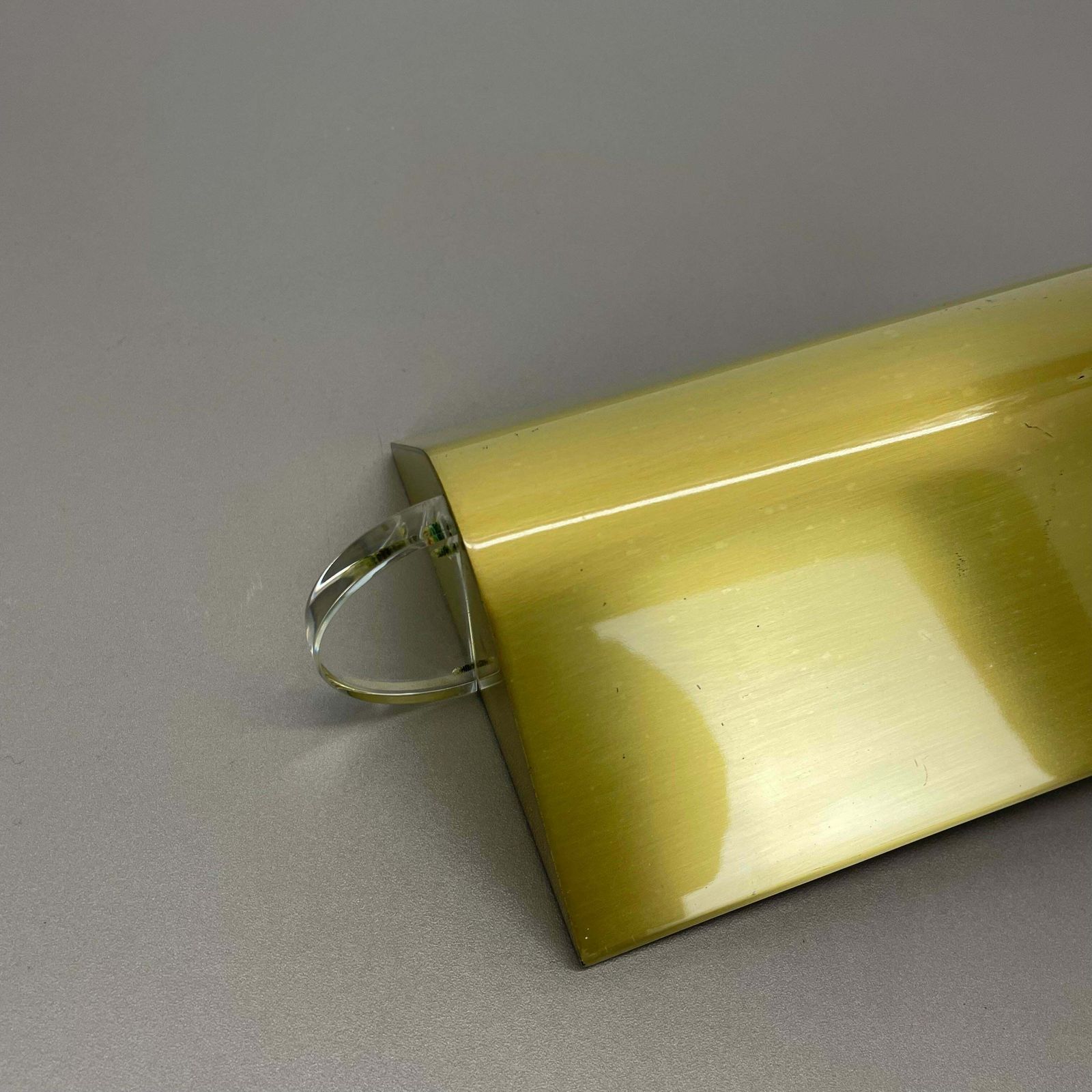 Large 77cm Stilnovo Style Omi Swing Arm Brass Acryl Glass Wall Light Italy 1970s photo 1658.0