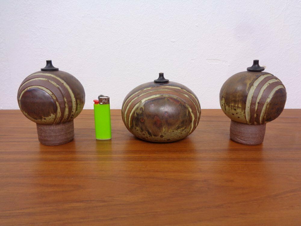 Ceramic Oil Table Lamps By Aage Würtz, 1970s, Set Of 3 photo 376.0