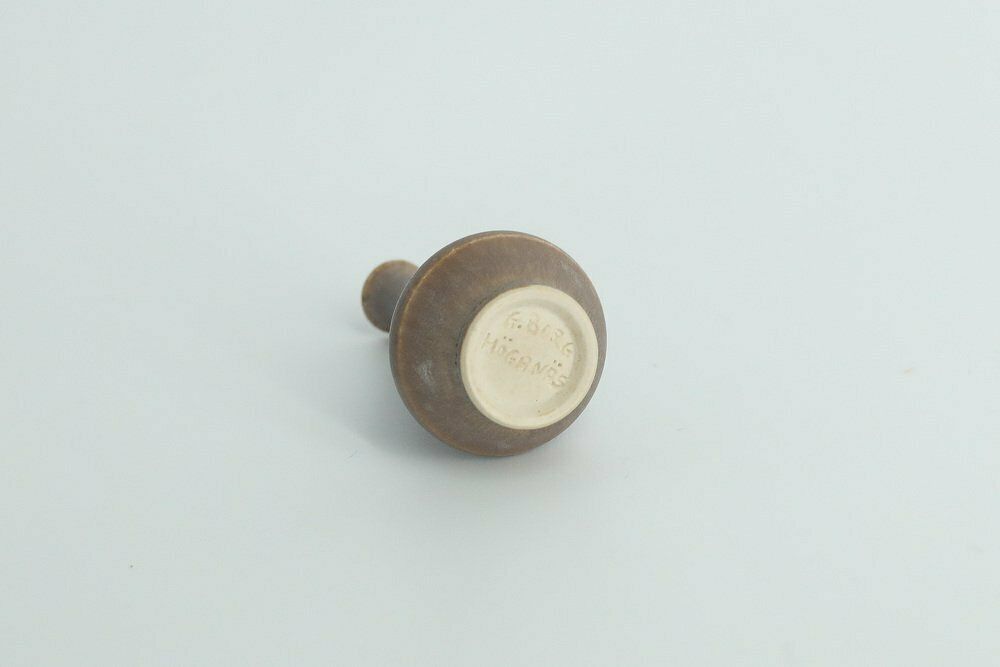 Small Mid Century Scandinavian Modern Collectible Brown Stoneware Vases By Gunnar Borg For Höganäs Ceramics, 1960s, Set Of 4 photo vinterior