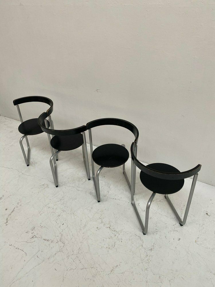 2038.0 Plywood Dining Chairs By Erik Magnussen, Denmark, 1980s, Set Of 4 photo