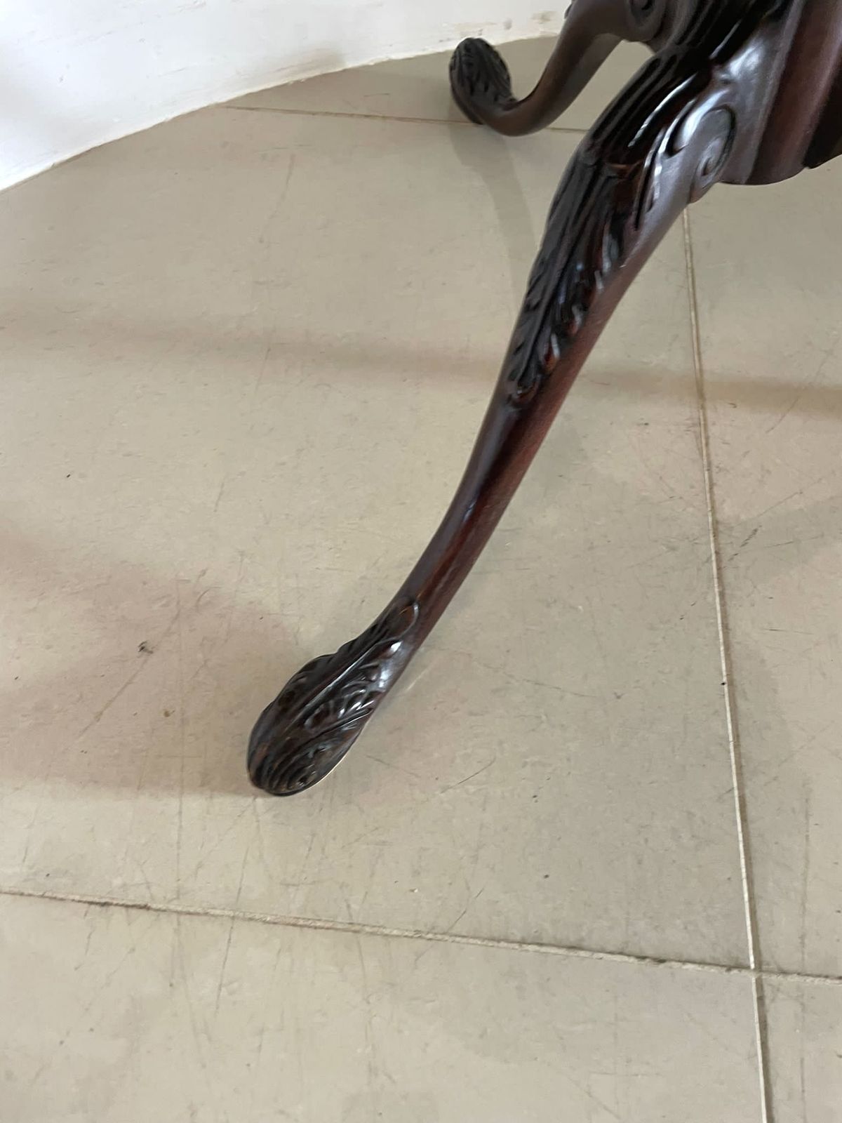 Antique Early 20th Century Quality Carved Mahogany Side Table photo vintage