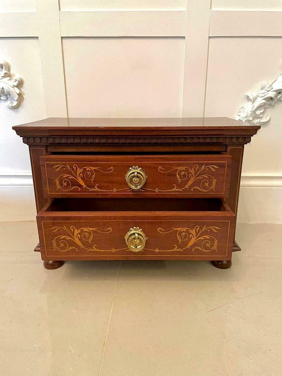 Quality Pair Of Antique Edwardian Inlaid Mahogany Chests photo vinterior