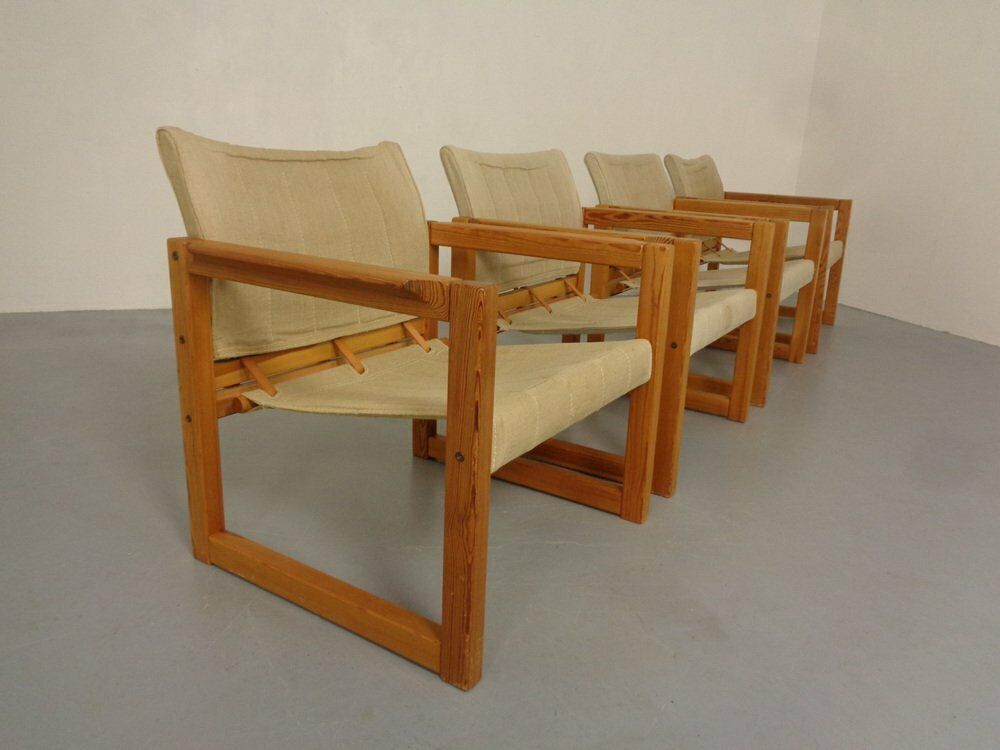 Diana Pine Wood Armchairs & Table By Karin Mobring For Ikea, 1970s, Set Of 5 photo for sale