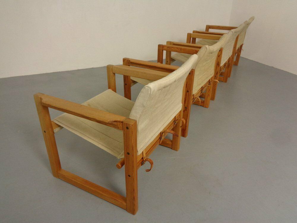Diana Pine Wood Armchairs & Table By Karin Mobring For Ikea, 1970s, Set Of 5 photo vintage