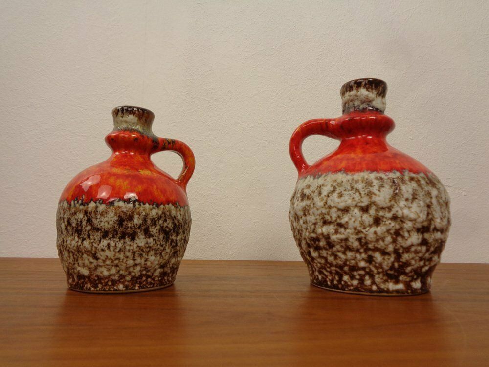 photo vinterior Fat Lava Ceramic Vases From Jopeko, 1970s, Set Of 2