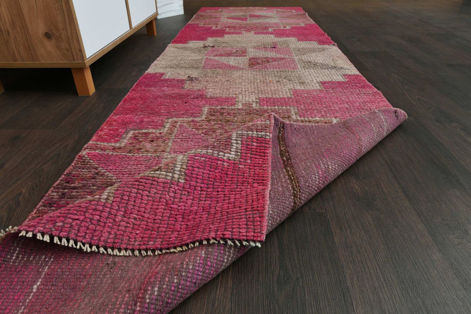Turkish Oushak Runner, Vintage Runner, Entryway Rug, Bohemian Rug, Hallway Rug, 3x10 Runner Rug, Shabby Chic Decor, Kitchen Rug photo furniture
