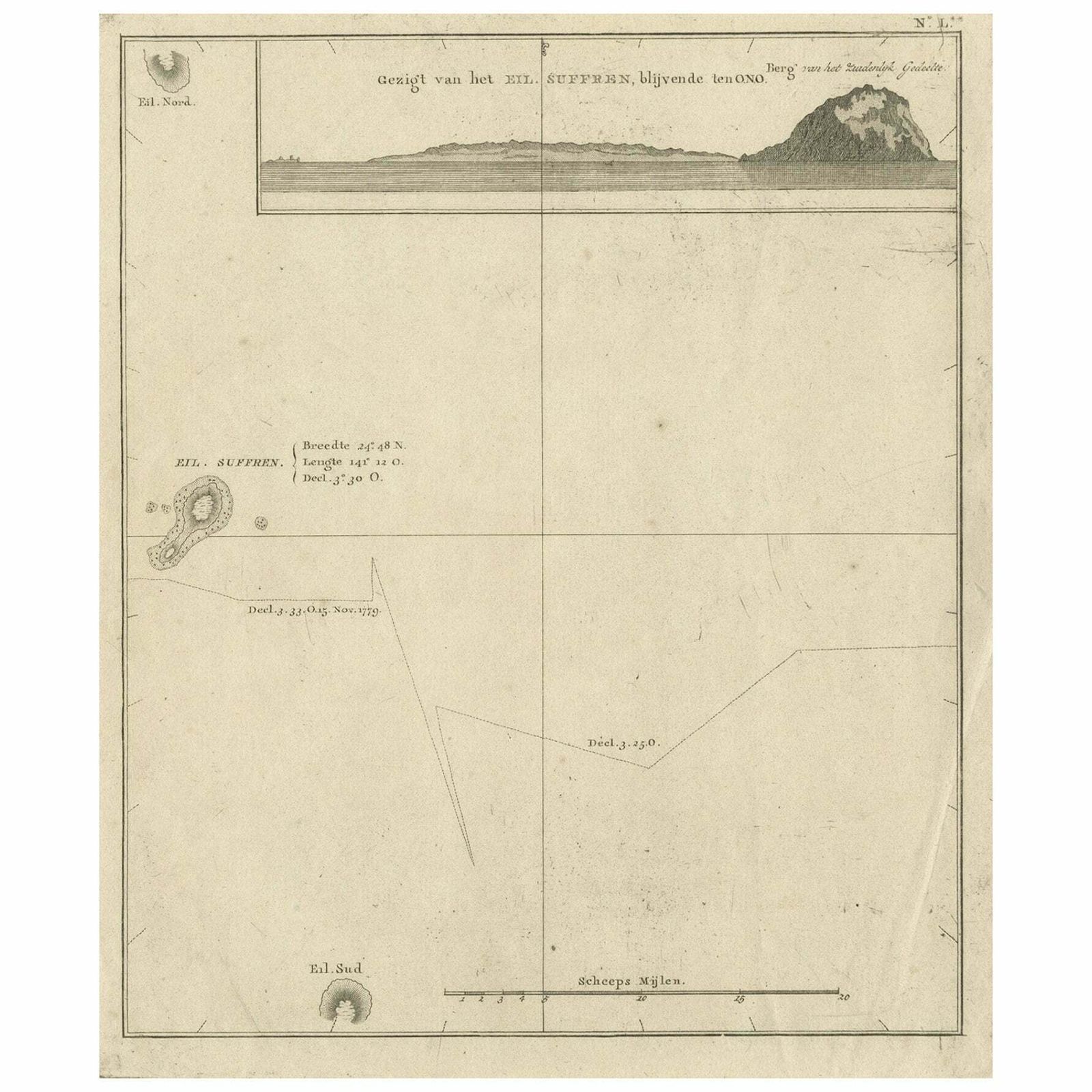 Antique Map Of Suffren Island By Cook, 1803