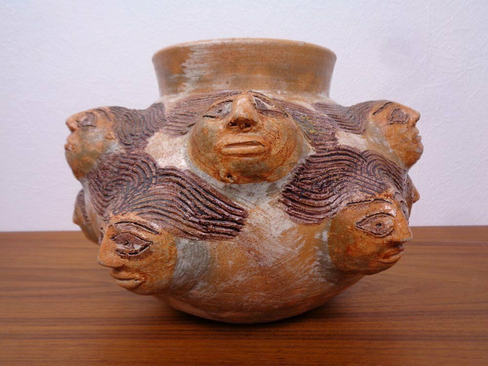 Studio Ceramic Vase By Dolores Porras, Mexico, 1990s photo furniture