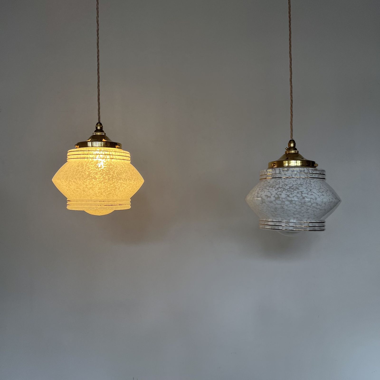 One Mid Century White Clichy Glass Enclosed Shade photo 195.0