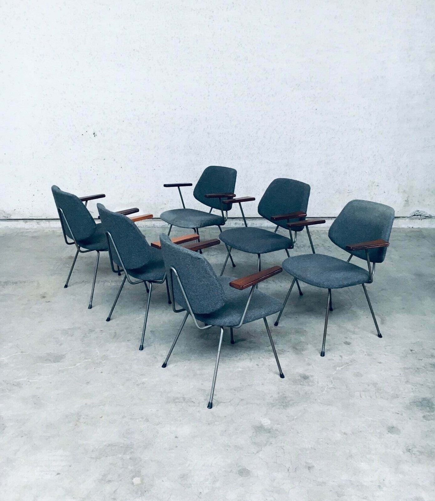 Midcentury Modern Design Office Chair Set By Wim Rietveld For Kembo, Netherlands 1950's photo Furniture