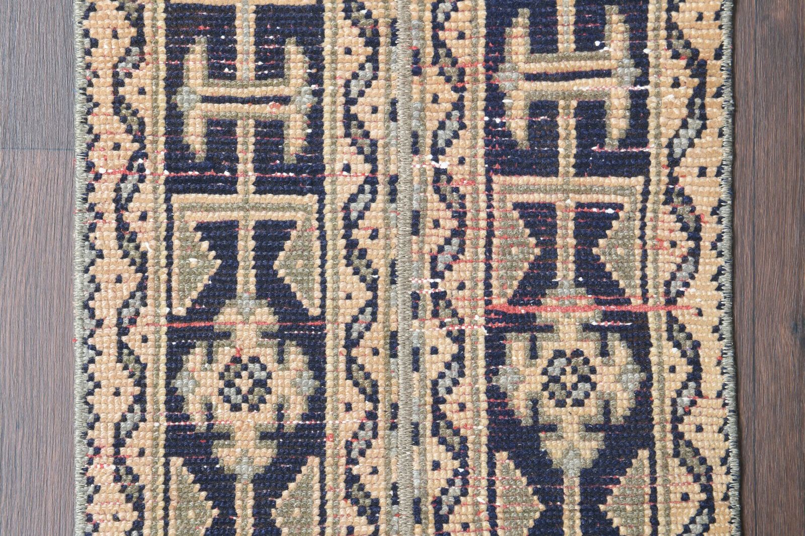 1.6x9.4 Ft Turkish Runner, Vintage Runner, Oushak Runner, Antique Rug, Entryway Rug, Handmade Runner, Hallway Rug Kitchen Rug, 2x9 Wool Rug photo vinterior