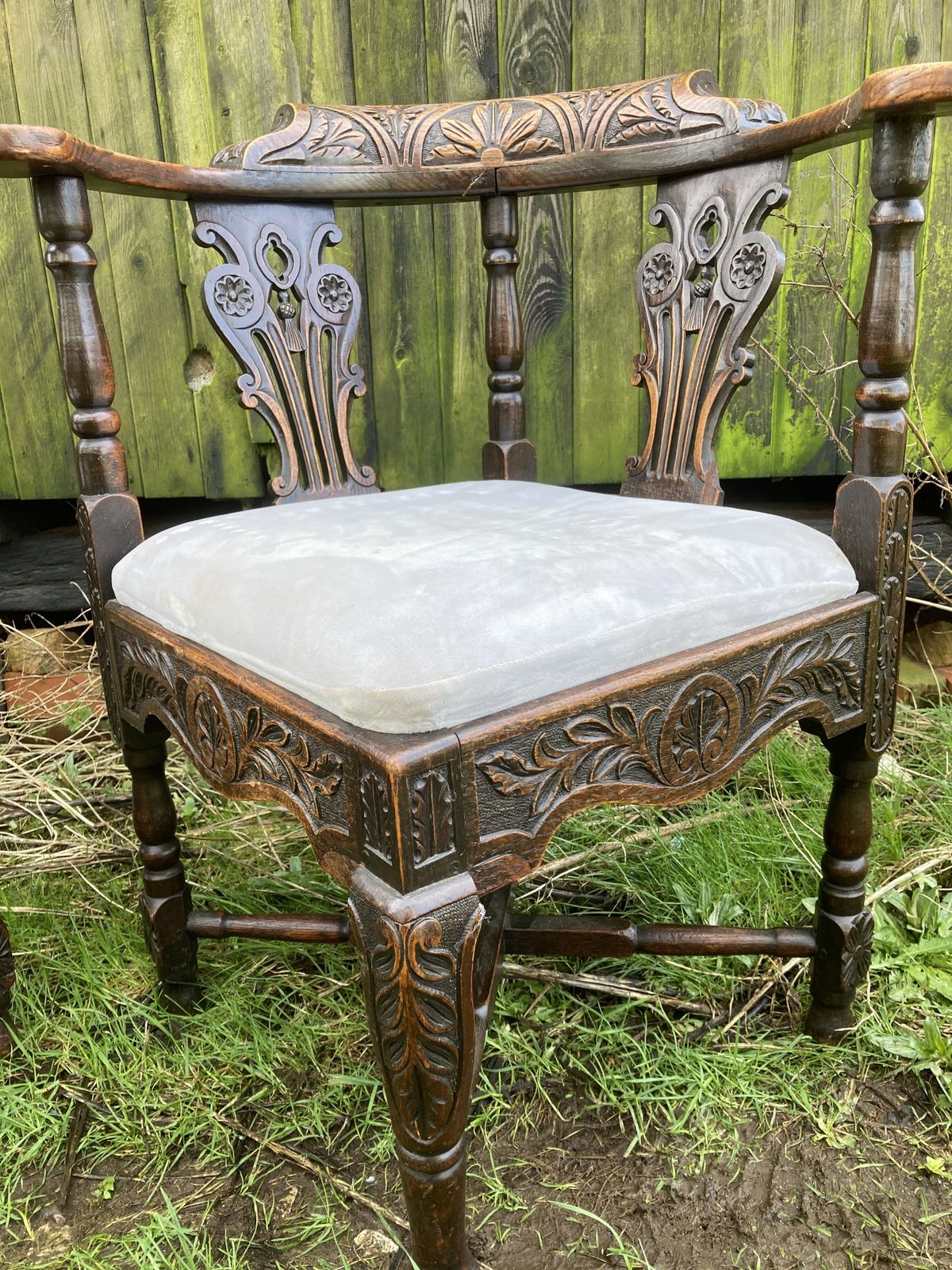 photo for sale Pair Of Victorian Carved Corner Chairs