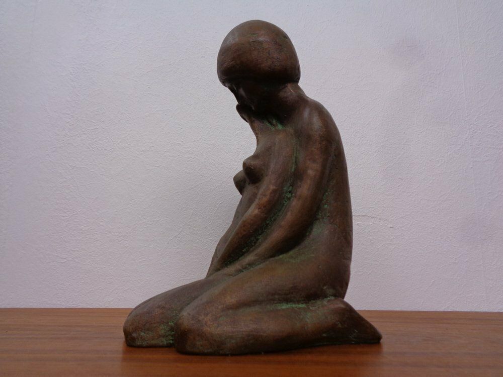 photo furniture Handcrafted Stoneware Loving Couple Figure From Achatit Werkstätten, Germany, 1960s