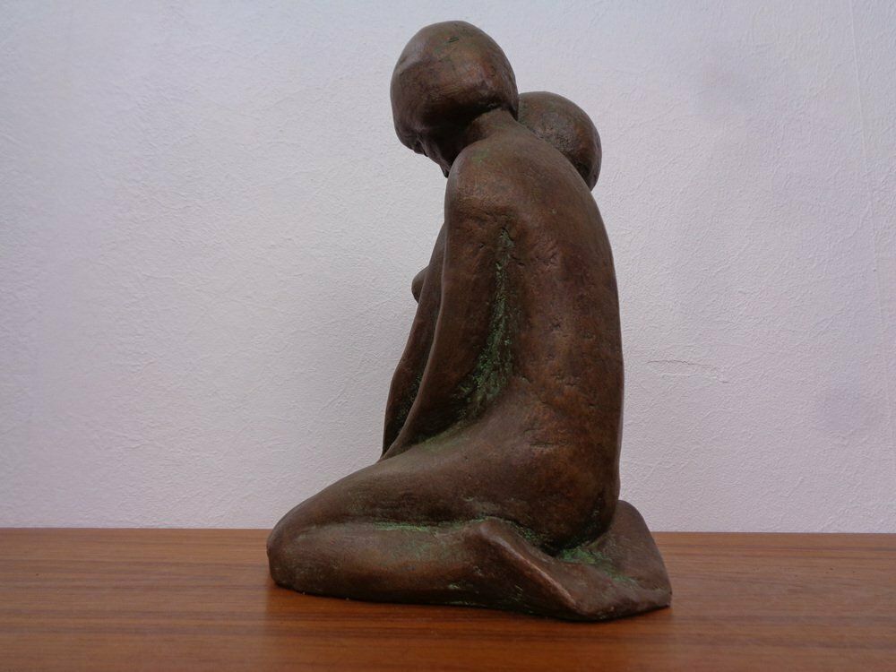 Home Decor Handcrafted Stoneware Loving Couple Figure From Achatit Werkstätten, Germany, 1960s photo
