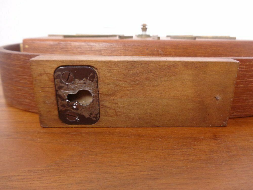 photo vintage Teak & Brass Dugena Electric Wall Clock, Germany, 1960s