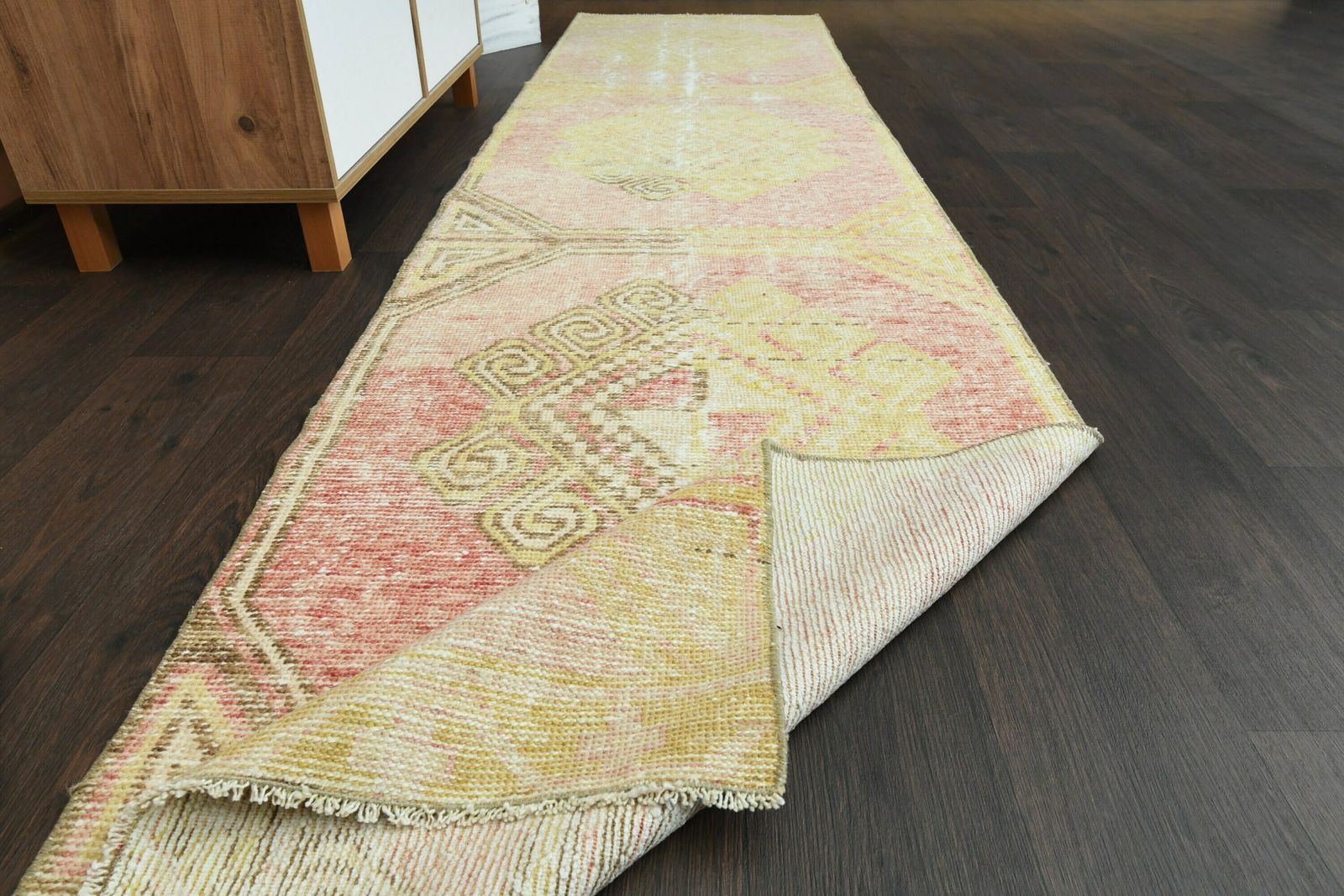 2.5x10.5 Ft Turkish Runner, Vintage Runner, Oushak Runner, Anatolian Rug, Entryway Rug, Kitchen Rug, Kitchen Rug, Wool Rug, 2x10 Runner Rug photo furniture