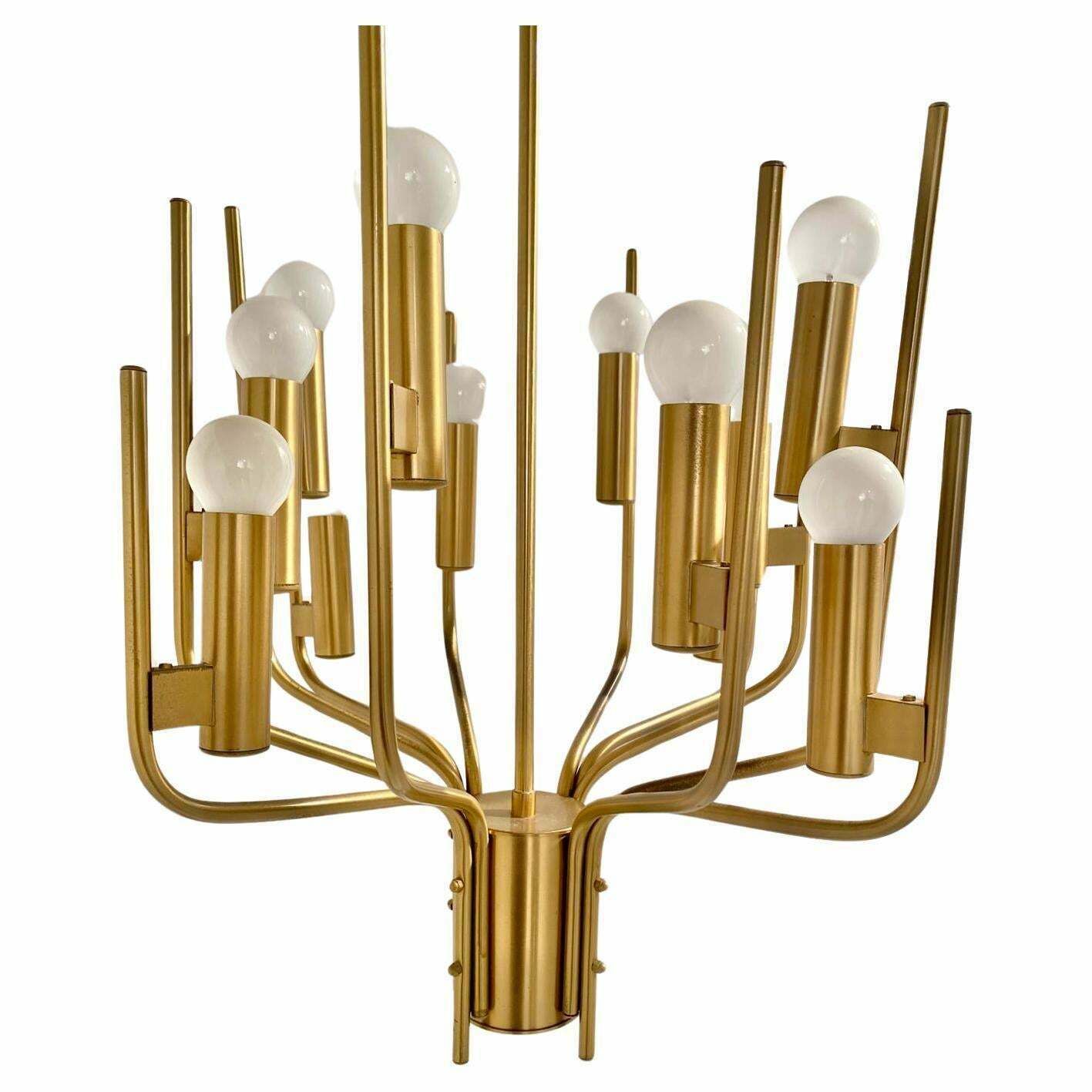Brass Chandelier, Oscar Torlasco, 1950s Italy photo furniture