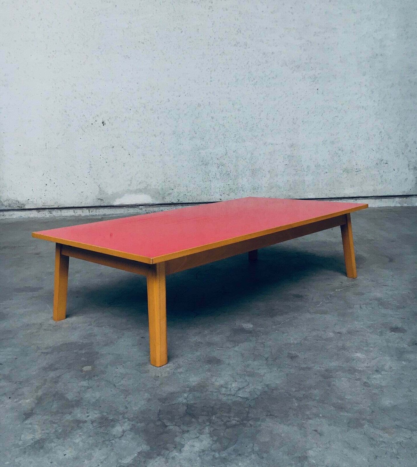 Midcentury Design Red Coffee Table, 1950's Belgium photo furniture