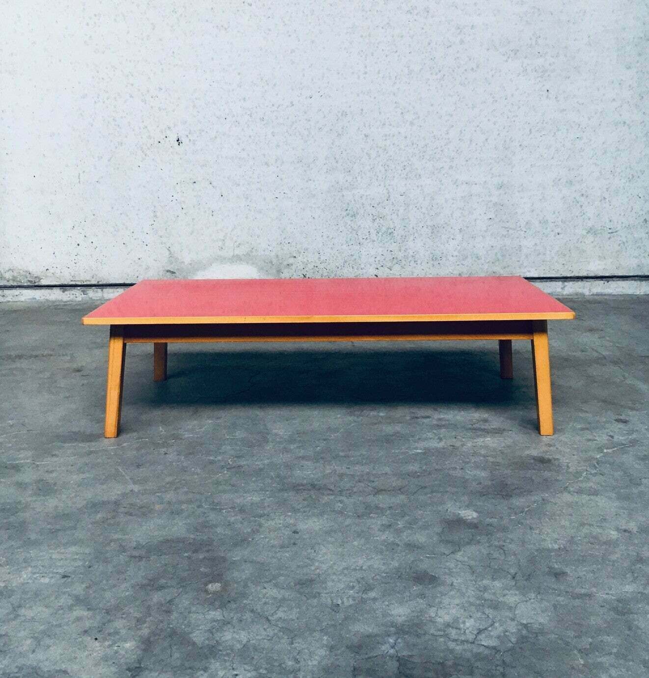 Midcentury Design Red Coffee Table, 1950's Belgium photo vintage