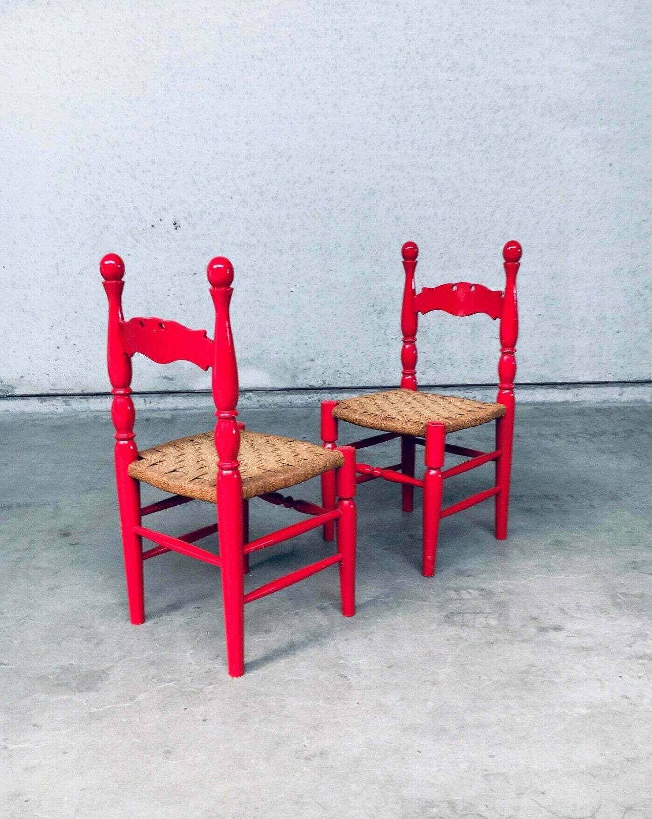 Scandinavische Landelijke Stijl Stoelen In Rood, Zweden Ca. Jaren 1960 photo buy