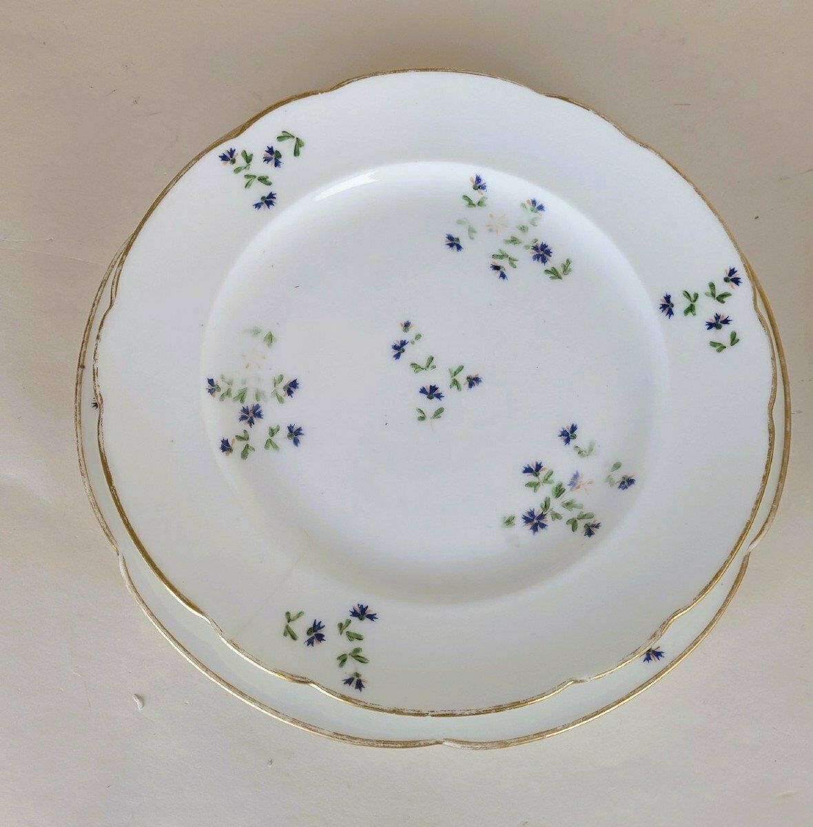 850.0 Nast Paris, Series Of 12 Barbeaux Plates, 18th Century photo