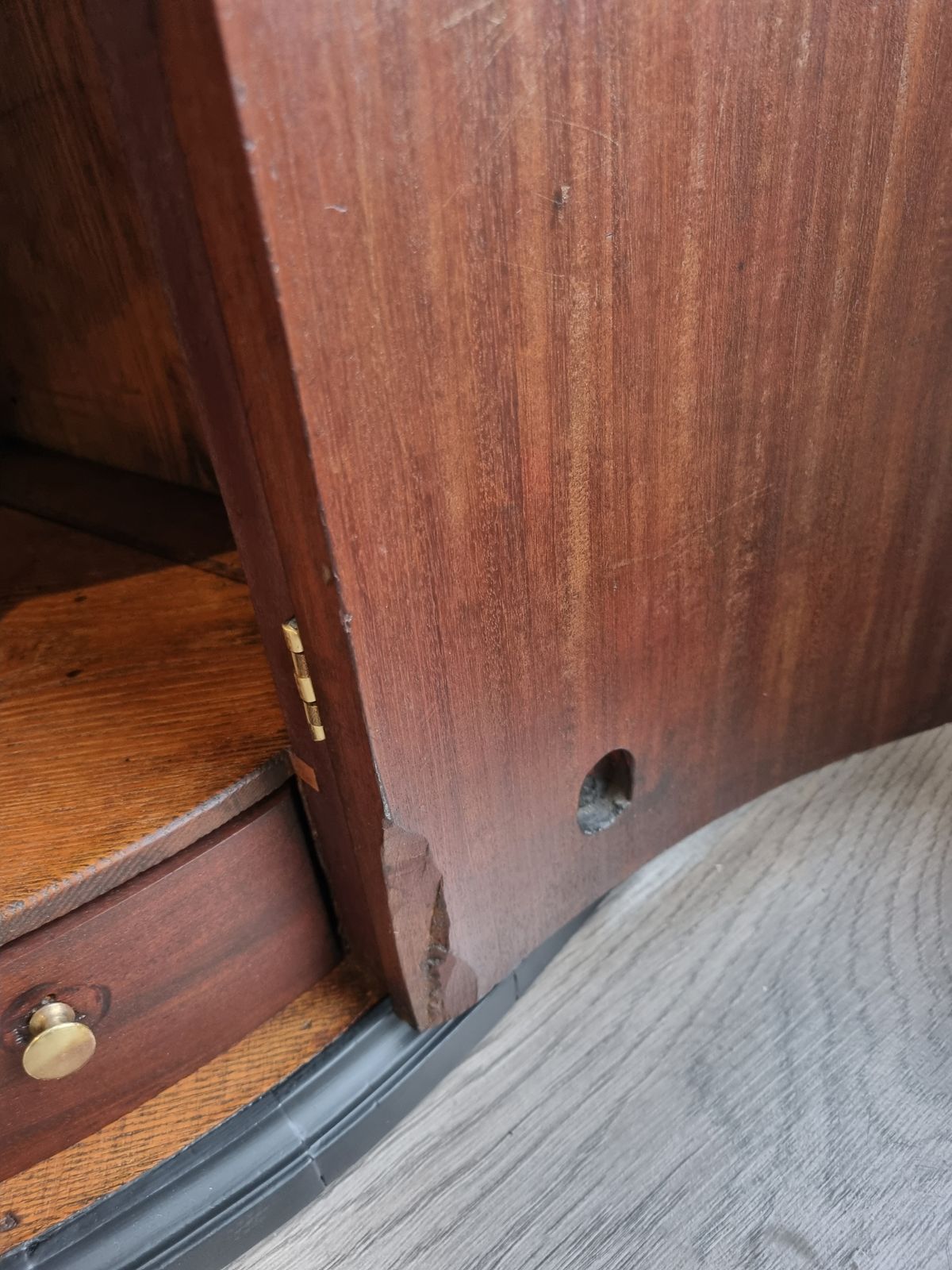 Antique George III Mahogany Hanging Bow Front Corner Cabinet Apothecary photo vintage