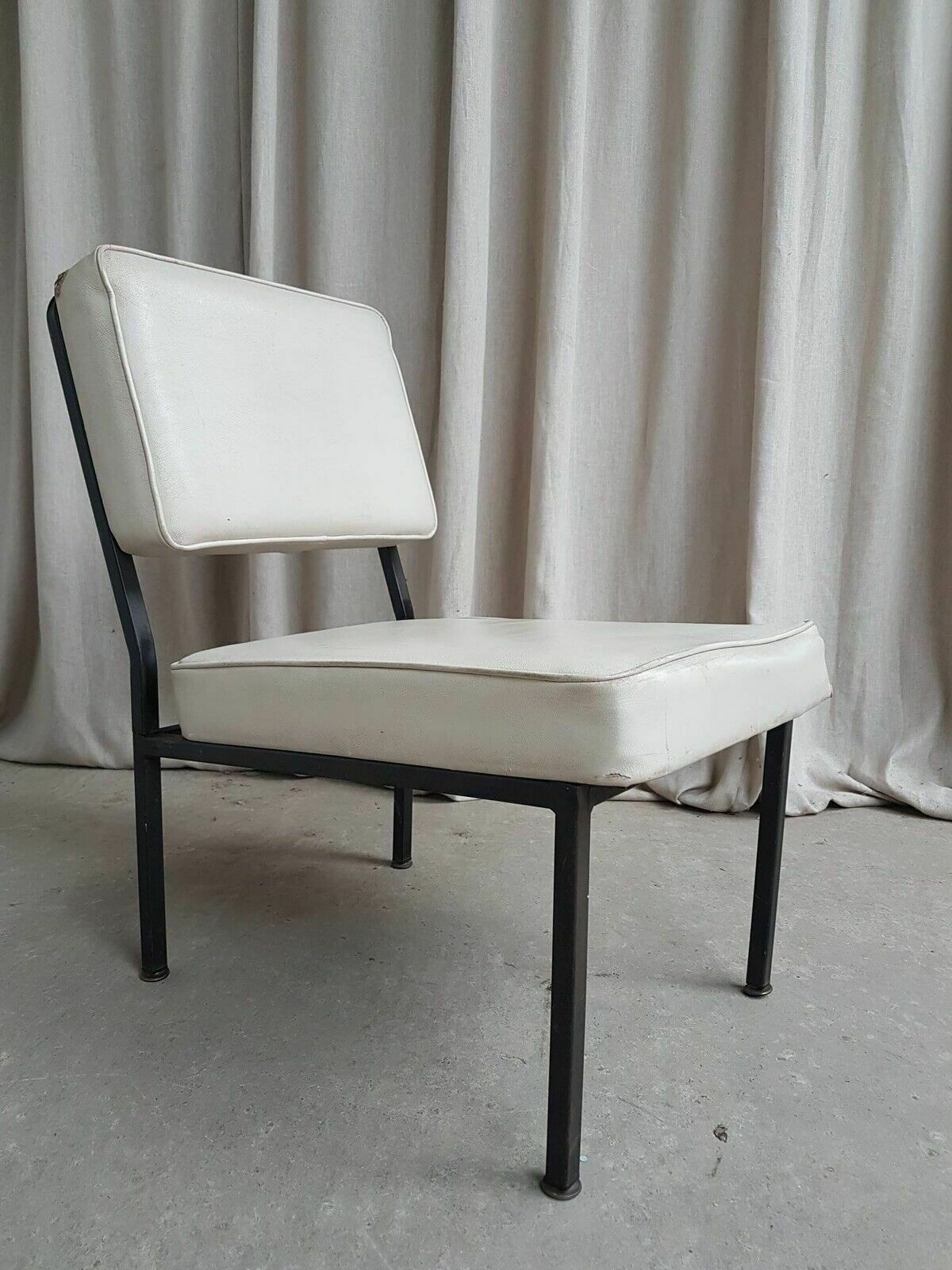 Vtg Mid Century Steel Modernist Post Modern Studio Lounge Chair Retro #383 photo for sale